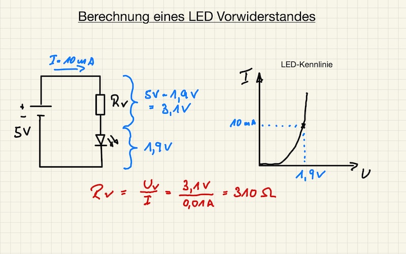 Berechnung eines LED Vorwiderstandes
