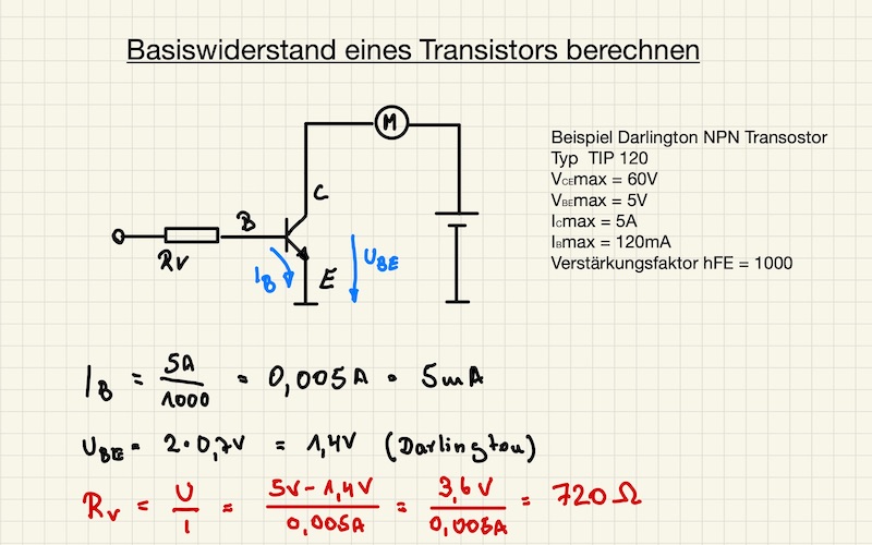 Berechnung Transistor Basiswiderstandes