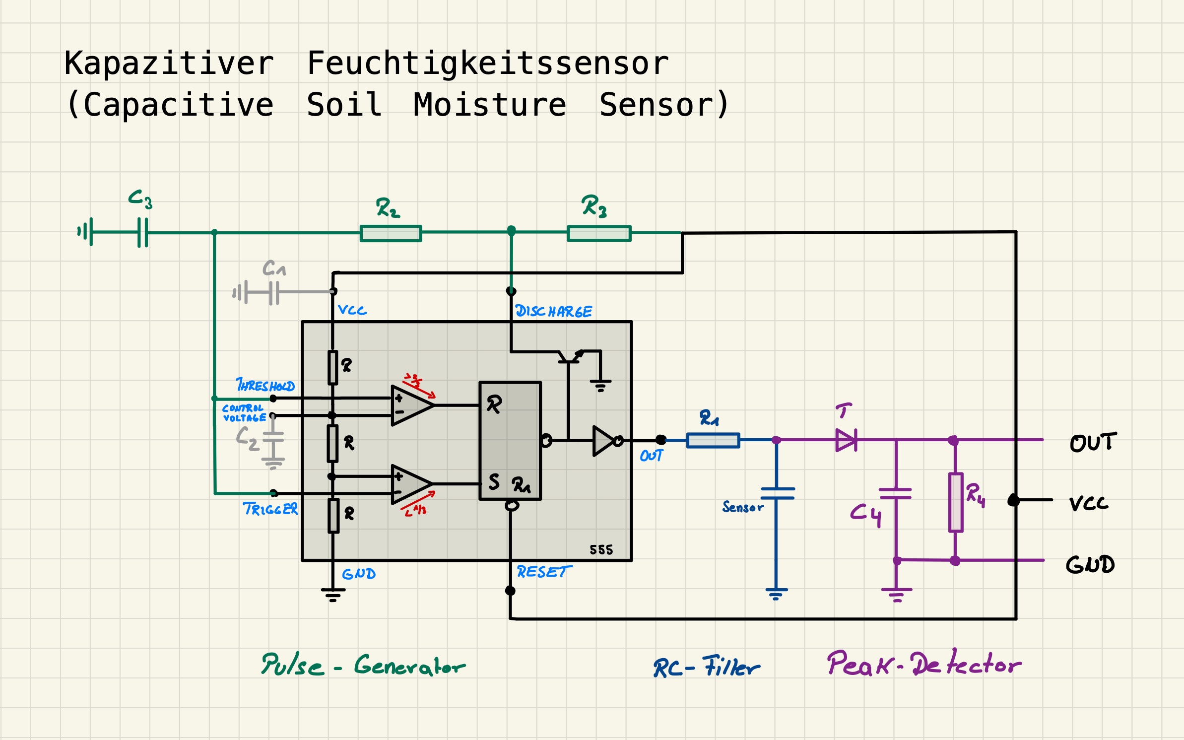 Schaltplan (circuit) Capacitive Soil Moisture Sensor