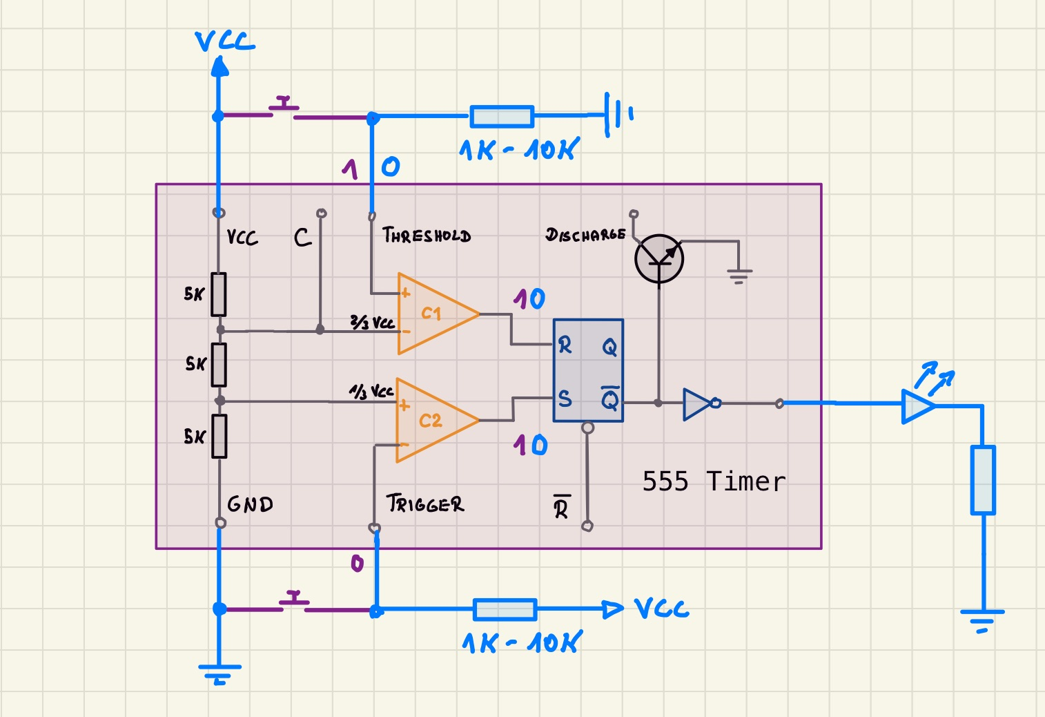 555 Timer - Bistable Mode