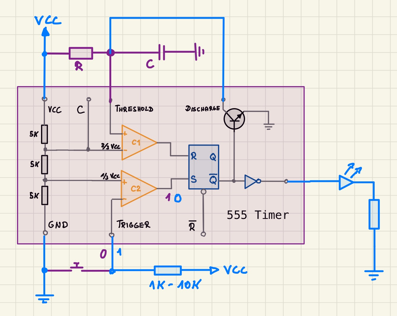 555 Timer - Monostable Mode