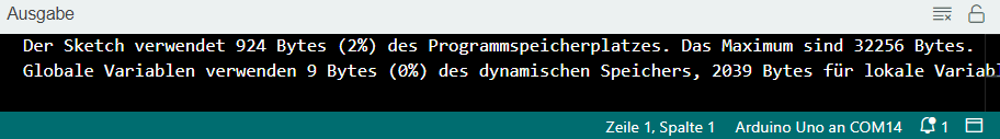 Größe des Blink Sketches im Flash Speicher